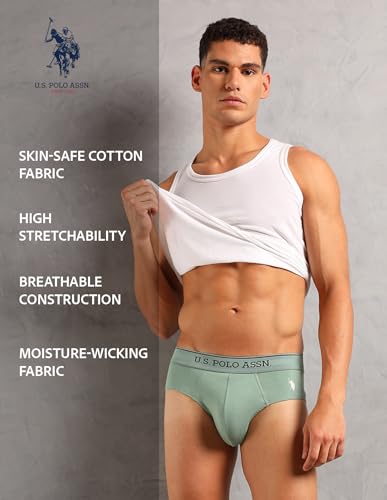Image of U.S. Polo ASSN. Mens OEB17 Moisture Wicking Cotton Underwear Briefs - Pack of 3