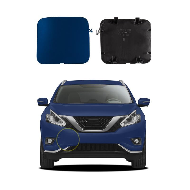 Front Bumper Cover 622A0-5AA1H Goholy Car Front Bumper Tow Hook Cover Compatible With Nissan Murano 2015 2016 2017 2018 Trailer Cover Cap 622A0-5AA1H 622A0-5AA0H 622A0-5BC0H Small Lid Towing Eye Cap Silver Gray