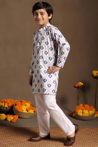 Image of Fashion Dream Boy Teal Kurta Pyjama Set|Boy Kurta Set|Kurta Pyjama Set