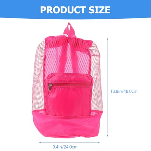 Wakauto Mesh Beach Bag Drawstring Backpack Pouch for Men Women,Lightweight Storage Tote Gear Bag for Sports Workout Swimming Equipment Accessories2