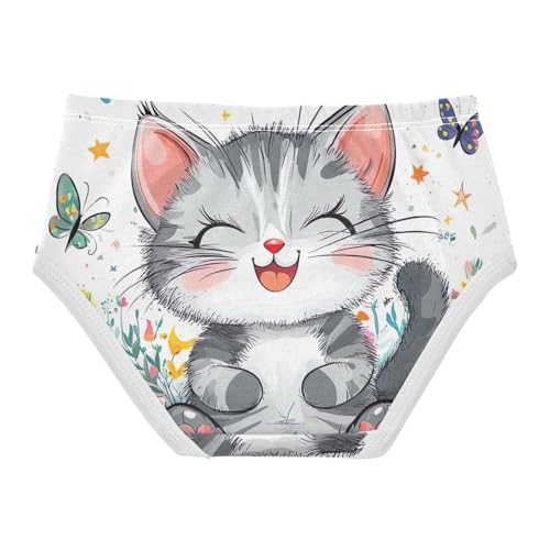 Cotton Toddler Girls Underwear Cute Kitten Butterfly Panties for Girl Pattern Briefs Undies Kids 2t2