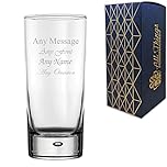 Personalised Engraved Bubble Hi Ball Tall Glass, Personalise with Any Message for Any Occasion, Stylize with a Variety of Fonts, Gift Box Included, Laser Engraved, Gin and Tonic Birthday Wedding Gift