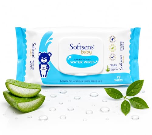 Image of Softsens Baby 99.9% Pure Water Wipes | Pure Aloe Vera Extract Wipes For Babies (Pack of 1)