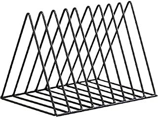 Metal Book Stand for Study Table Set of 1 Iron Desk Organizer for Books Files Magazines Tabletop Storage Rack for Home Office Library Black