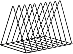 Metal Book Stand for Study Table | Set of2 Iron Desk Organizer for Books Files Magazines | Tabletop Storage Rack for Home Office Library | Black