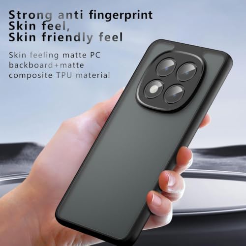 Image of Matte PC+TPU Back Cover Case for Redmi Note 15 Pro 5G, Air Bag Corners, Anti-Fingerprint, Never Turns Yellow, Micro Arc Edge, Camera Protection, Black