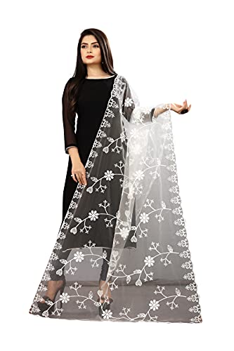 Dupatta en nylon brodé fantaisie idée cadeau idéal pour femme et jeune fille