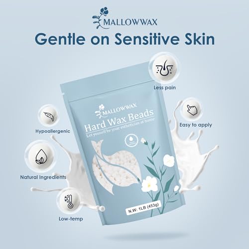 Image of Mallowwax Hard Wax Beads - Wax for All-Purpose Hair Removal - Full Body Waxing Solution - Ideal for Sensitive Skin, All Hair Types, Men & Women