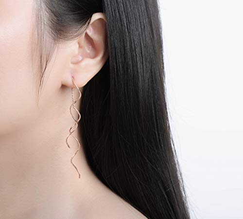 Acefeel Fresh Style Exquisite Threader Dangle Earrings Curve Twist Shape For Women's Gift E159 #TOP4