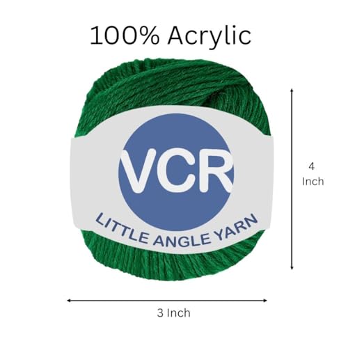 Image of VCR 4 Ply Dark Green Little Angle Yarn, 25 Grams, 92 Meters Length, 100% Acrylic Soft Baby Knitting Yarn for Crochet, Newborn Sweaters, Soft Baby Socks, Mittens and Leggings, Pack of 1