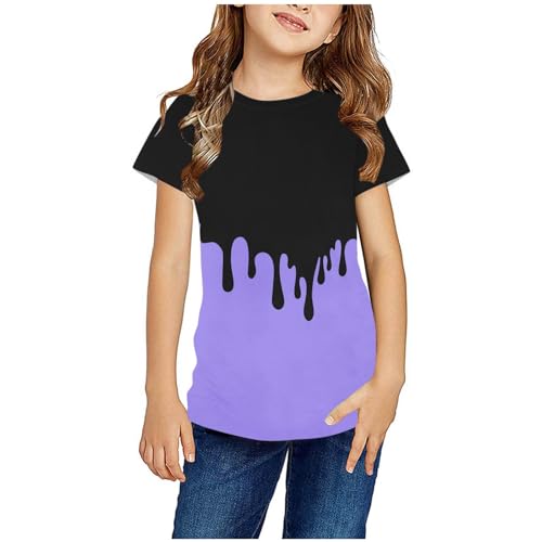 Girls Short Sleeve T Shirts Kids Summer Fashion Tops Causal Crewneck Baisc Tees Cute Graphic Tshirts 3-14 Years