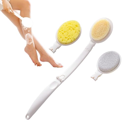 シャワー用のバスブラシロングハンドル、シャワー用のバックスクラバー - 柔らかい毛のクレンジングブラシバススクラバー,軽量バックローションアプリケーターシャワーを浴びる大人の女性男性のための角質除去剤