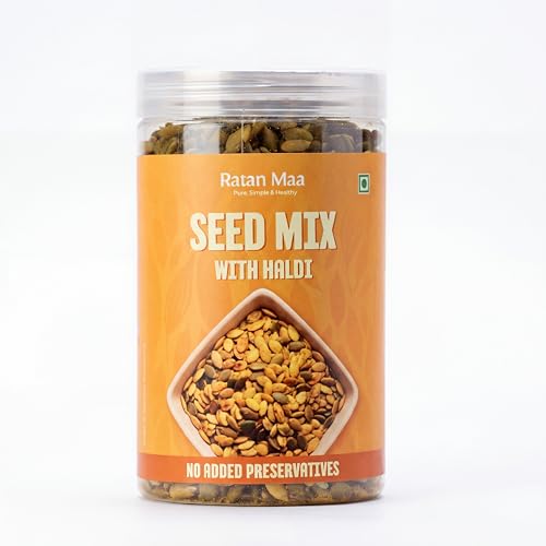 Image of Ratan Maa Pure, Simple & Healthy Roasted & Salted Seed Mix with Haldi | Crunchy Healthy Snack for Anytime Use | 400g | FBA