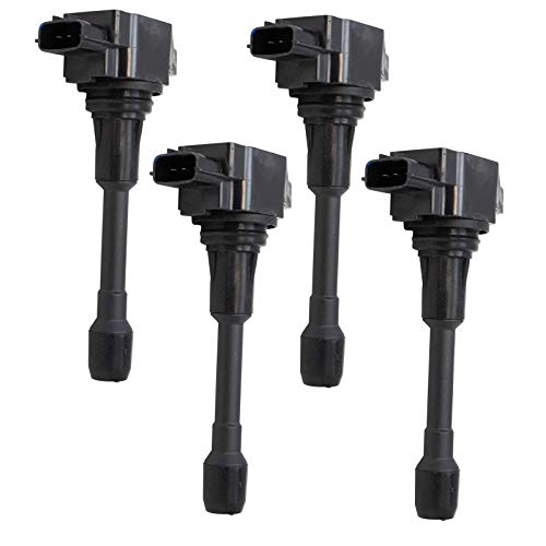 TRQ Engine Spark Ignition Coil Direct Fit Kit Set of 4 for Nissan