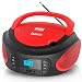 Produktbild Lauson LLB992 Tragbarer CD-Player | Boombox | CD/CD-R | USB | Kinder Radio | FM Radio | AUX-In | Kopfhöreranschluss | CD Player | Stereoanlage | Netz & Batterie (Rot)