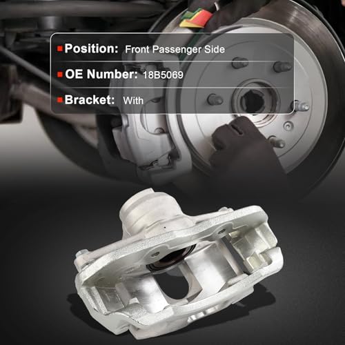 Image of cciyu Front Right Disc Brake Caliper Assembly with Bracket 18B5069 | For Ford For Focus L4 2.0L 2008-2011, For Ford For Focus L5 2.5L 2010-2011