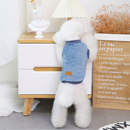 Mitili Dogs Sweater Winter Dog Clothes Warm Pullover Stretch Velvet Pets Jacket Pet Sweaters For Boy And Girl Cat Pullover Shirt In Cold Weather For Small Medium Bulldog Chihuahua Yorkie (Large, Blue) #TOP5