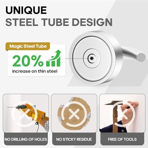 Image of Neosmuk Magnetic Hooks Steel Tube Design for Cruise,32lb+ Silver,10 Pack