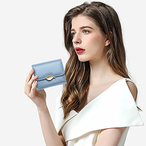 Image of Roulens Wallet for Women RFID Blocking PU Leather Leaf Pendant Card Holder Phone Checkbook Organizer Zipper Coin Purse