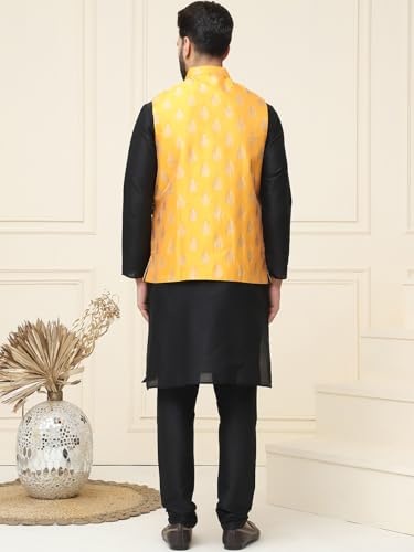 Image of SOJANYA (Since 1958 Men's Silk Blend Kurta Pyjama With Nehrujacket Set