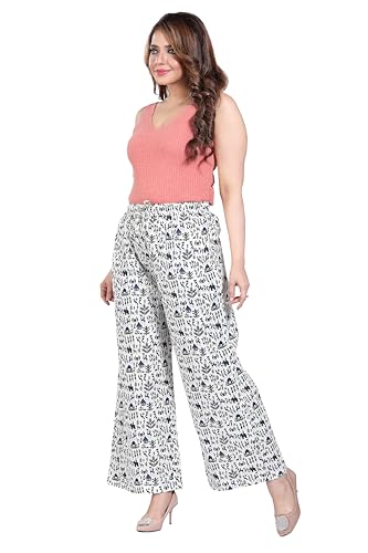 Image of BENKILS Traditional 100% Cotton Print Palazzo Pants for Women - Available Size - M, L, XL, 2XL, 3XL,4XL