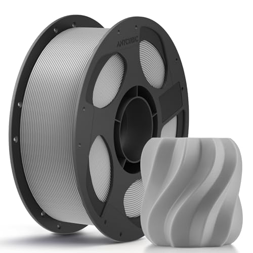 ANYCUBIC PLA Filament 1,75mm, Refill PLA und Spool Kit, 3D Drucker Filament PLA, Vakuumverpackung, Intelligente Identifikation, 1KG Grau 1KG PLA Grau