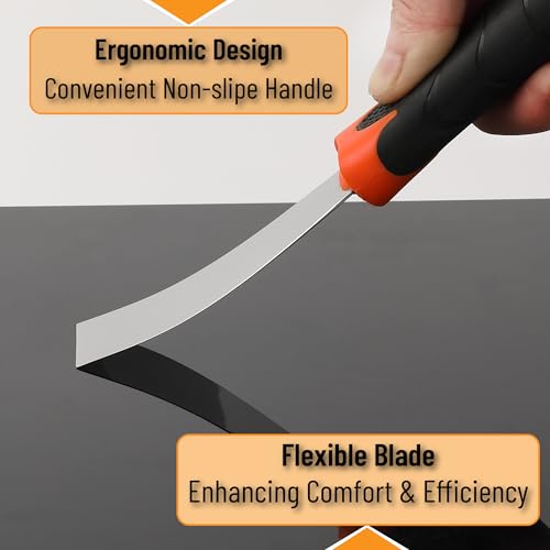 Bates- Paint Scraper Set, 2 Pack, 12 in 1 Painters Tool with 1.5" Stainless Steel Putty Knife, Rubber Handle, Paint Scrapers for Wood, Painters Knife, Paint Scraper for Painting, Metal Scraper - Image 5