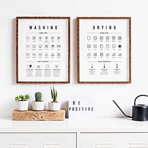 BRoleo Washing Drying Room Wall Decor Laundry Symbols Guide Quote Art Canvas Painting Prints And Posters Laundry Room Wall Picture Decoration/No Frame