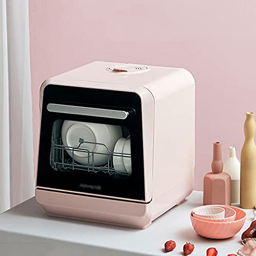 Dishwashers Compact Portable Countertop Dishwasher With 5L Built-In Water Tank Mini Dishwasher With 6 Programs，For Small Apartment, Dorms (Color : Pink,,43.3*40.6*46.5Cm #TOP2