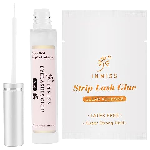 Eyelash Glue, Untral Strong Hold Strip Lash Glue for Fake Lashes, Clear Eyelash Adhesive Latex Free 7ml/0.23 fl oz Cover