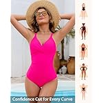 GRAPENT One Piece Swimsuit Women Ruched Twist Front Padded Modest Full Coverage Swim Bathing Suit Swimwear Swimsuits - Image 5