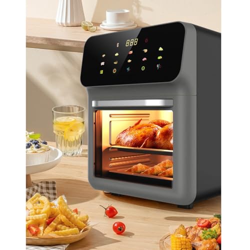 Freidora de aire inteligente 11 en 1, horno tostador, freidora de aire digital de convección con parrilla, horno, asado, recalentado, asado a la parrilla, deshidratado, electrodoméstico de encime
