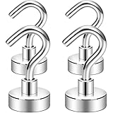 Neosmuk Magnetic Hooks, 30lb+ Heavy Duty Strong Magnet Hooks for Cruise Cabins Essentials, Classroom, Teacher Supplies, Locker, Fridge, Hanging Lights, Tools, Pack of 4