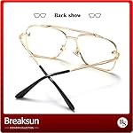 Oversized Square Aviator Sunglasses for Men Women Fashion Metal Frame Aviator Sun Glasses Tinted Lens - Image 5