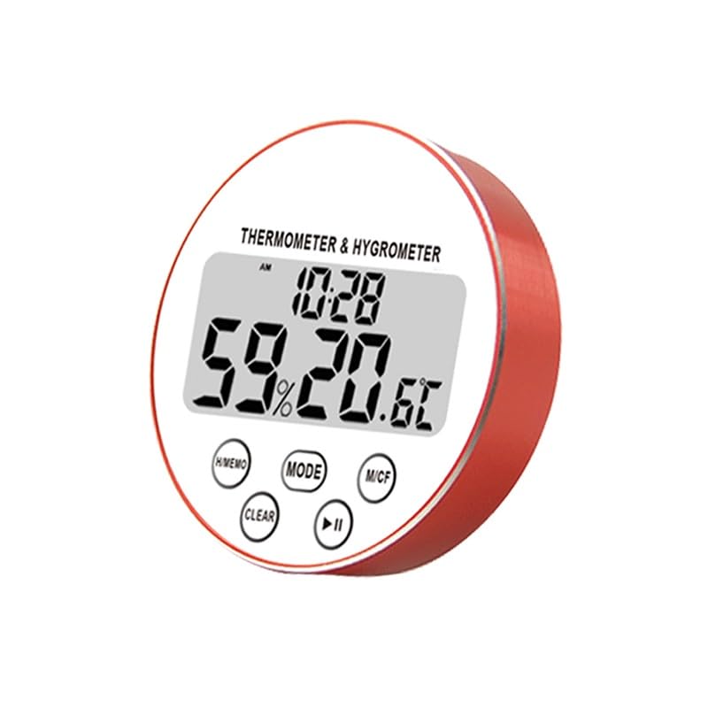 Timer Circular Temperature Humidity Meter with Indoor Digital Display