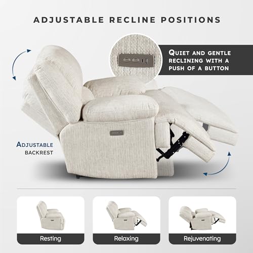 Sillón Power Recliner Microfibra Texturizada Beige miniatura 4