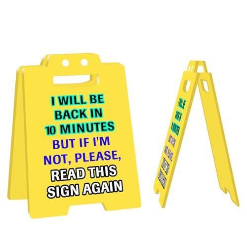 PORUPAEL Funny Office Prank Desk Sign - 5×3.5in Yellow Humorous Gag Gift with Smiley Design, Novelty Desk Plaque for Coworkers, Boss, Workplace Team Morale and Cubicle Decor