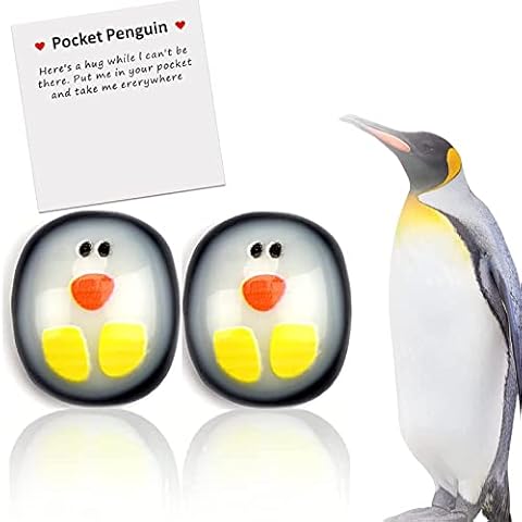 Vibbang 2Pack A Little Pocket Penguin Hug, Mini Animal Cute Pocket Hug Penguin Decoration, Special Encourage Penguin Gifts Penguin Hugs Pocket Keepsake Ornament Birthday Wedding Party Valentines Cover
