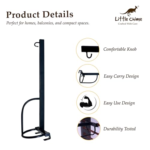 Image of New Born Baby Window Cradle Hanger Rod | Weight Capacity Up to 20Kg | Age from 0-24 Months | Round Molded Cradle Hanger (Black) Iron