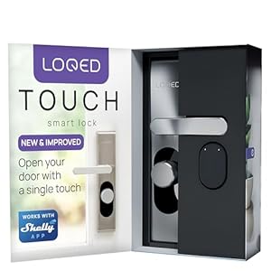 Shelly LOQED Touch Smart Lock Silber – WLAN Schlüsselloses Türschloss mit Touch-to-Open, Code und Digitalen Schlüsseln, Fernsteuerung über Shelly App, EN1303, EN15684 und SKG Drei-Sterne-Standard