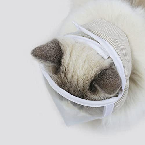 zalati Katze Maulkorb Atmungsaktive Mesh Klare Gesichtsmaske Transparenter Gesichtsschutz für Grooming Anti-Beißen Kauen - M Größe