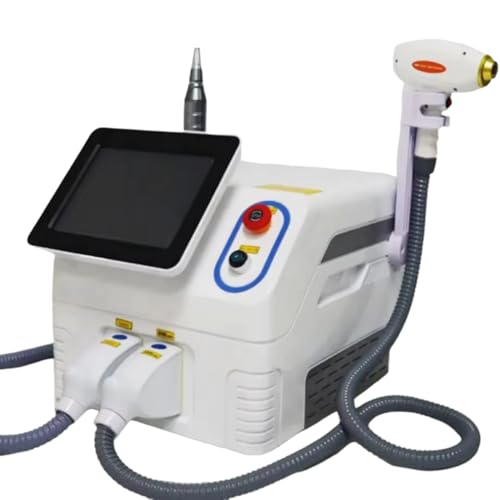 Professional 2 in 1 Hair Removal Machine with Touch Screen Display, Double Handpieces, Q Switch Nd Yag Pigment Acne Blackhead Blemish Removal Device