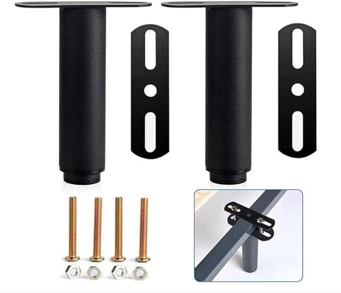 Qiveno 2 PCS Adjustable Bed Support Legs for Bed Frame, 3.9
