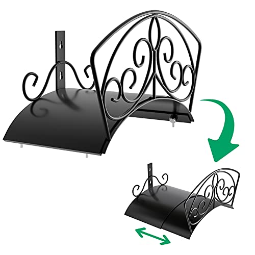 Garden Hose Holder Heavy Duty Water Hose Holder Expandable Hose Hanger Solid Metal Hose Storage Durable Wall Mount Decorative Hose Reel Hose Rack Sturdy Hose Organizer for Outside Yard with Hardware