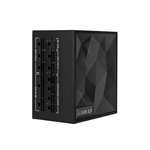 Lian Li SX Series Modular Power Supply – 80 PLUS Platinum Efficiency, ATX 3.1 and PCIe 5.1 Compliant, Fully Modular Braided Cables, 120mm FDB Fan with Zero RPM Mode - 1200W, Black