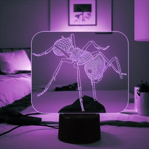 Lámpara de mesa nocturna ilusión 3D con control remoto miniatura 7