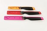 tupperware chef series pure cookware Original Tupperware TUPPERWARE Messer Universal-Serie pink Wellenschliff+Gemüse orange+Universal rot