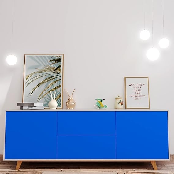 Image of HOME13 Self Adhesive Wallpaper Royal Blue Matte Removable and Decorative Vinyl Wallpaper for Kitchen Countertop Cabinets Table 2 Ft x 20 Ft with 2pcs