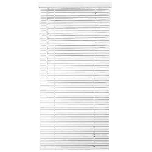 Biltek Cordless Window Blinds 1" Slat Pvc Vinyl Venetian Horizontal Privacy Shade Sunray Protection White - 35" W X 64" H #TOP2