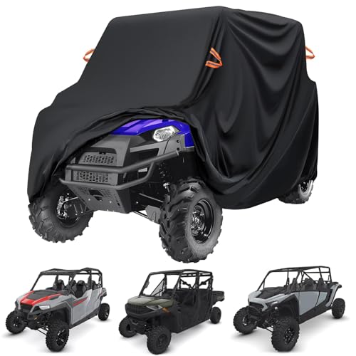 LZBCIXA UTV Cover Waterproof Heavy Duty for Yamaha Rhino 660 4x4 2 SEAT, 2-6 Seater All Weather Side by Side Cover Outdoor Storage All-Season Dust Protection